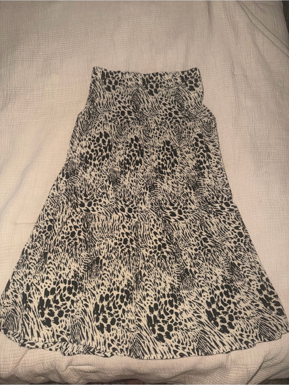 Alice Blue Black and White Animal-Print Maxi Skirt